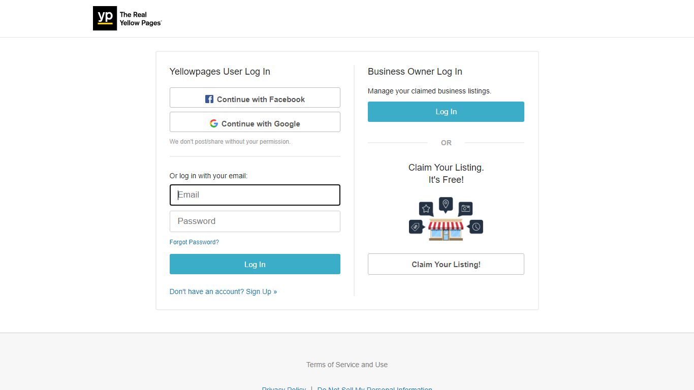 Or log in with your email: - Yellow Pages